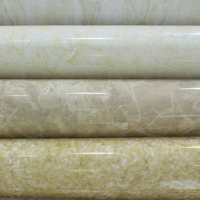 Uso de mármol Película de PVC flexible para el proceso de producción de prensa en caliente