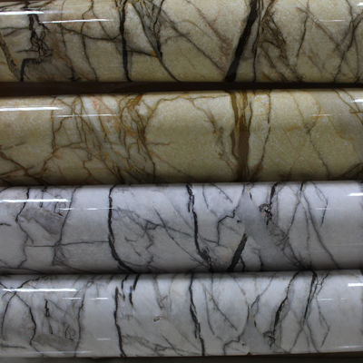 Película de PVC de mármol brillante de papel de mármol para muebles y revestimientos de paredes de lujo
